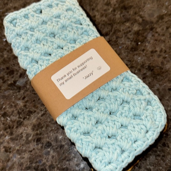 3 Hand Crocheted Washcloths Cotton Washcloths Dish Cloths 100% Cotton - Picture 5 of 5